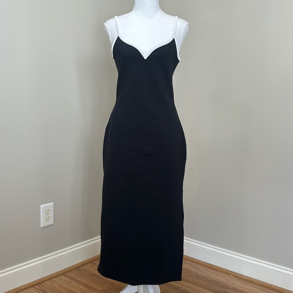 Abercrombie & Fitch Black Bodycon Dress with White Piping​